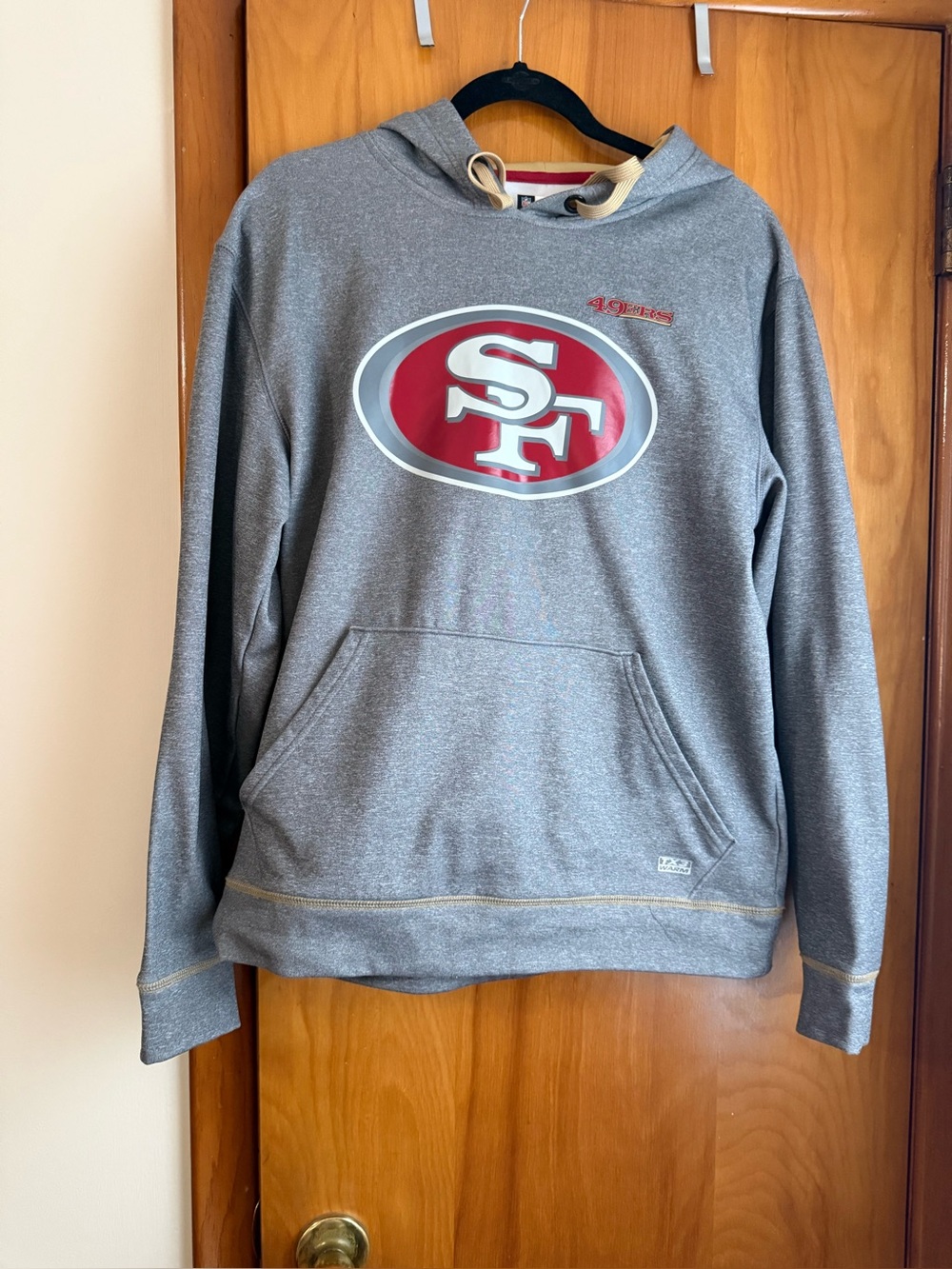 San Francisco 49ers Gray Pullover Hoodie - Team Logo Sweatshirt